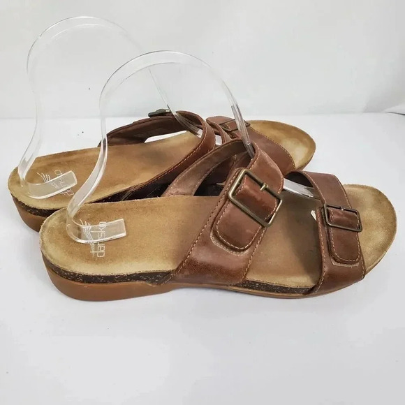 Women's DANSKO Vintage Comfort Wedge Heeled Leather Open Toe Sandals SZ 41 - Picture 5 of 14